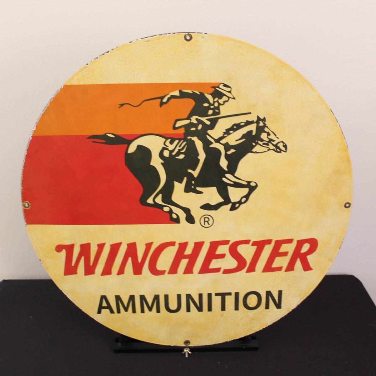 30in Winchester Ammunition Porcelain Enamel Sign - PORCELAIN ADVERTISING - Porcelain Sign