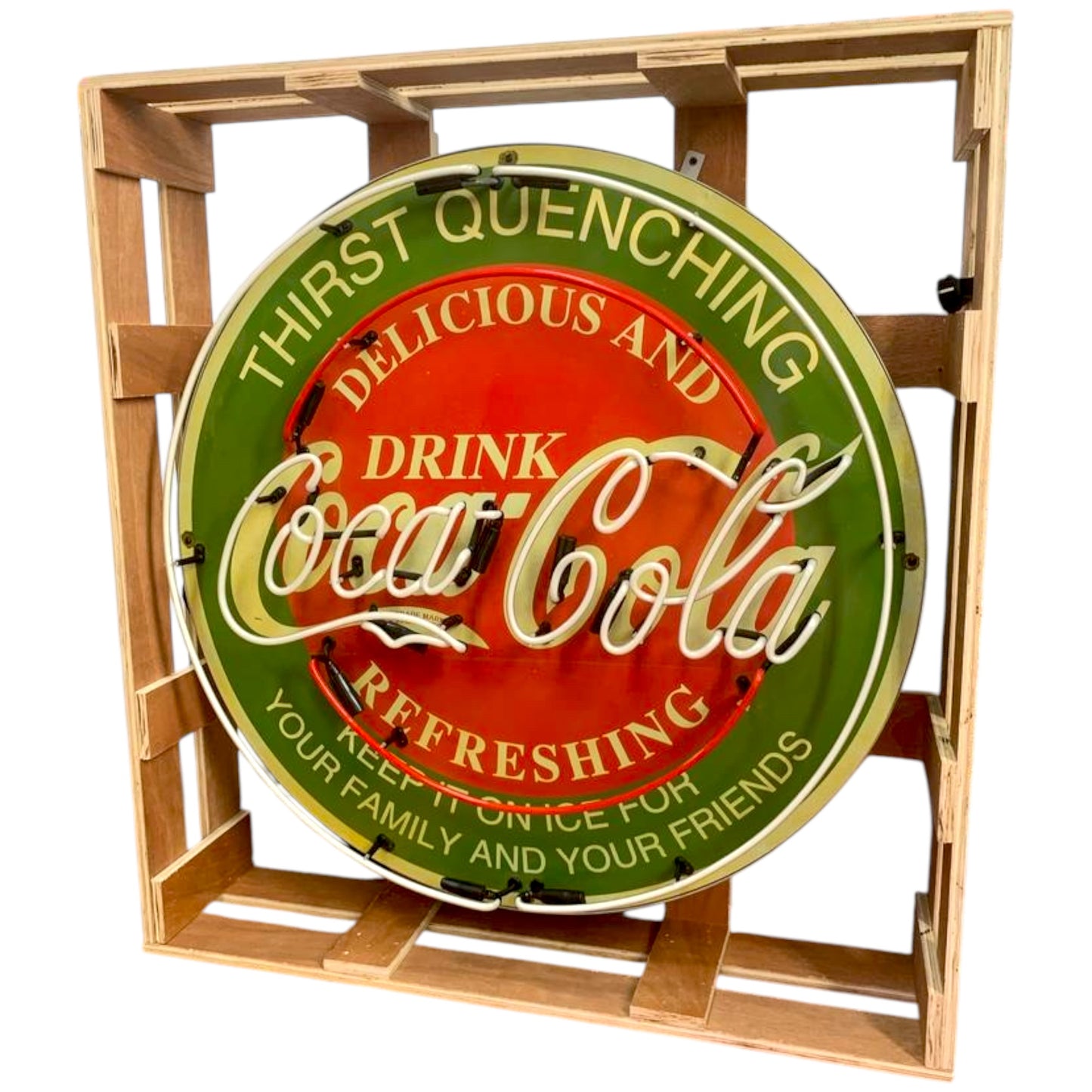 Classic Refreshing Coca-Cola Single-Sided Neon Porcelain Box Sign