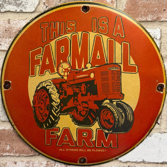 Farmall Tractors Porcelain Enamel Metal Sign