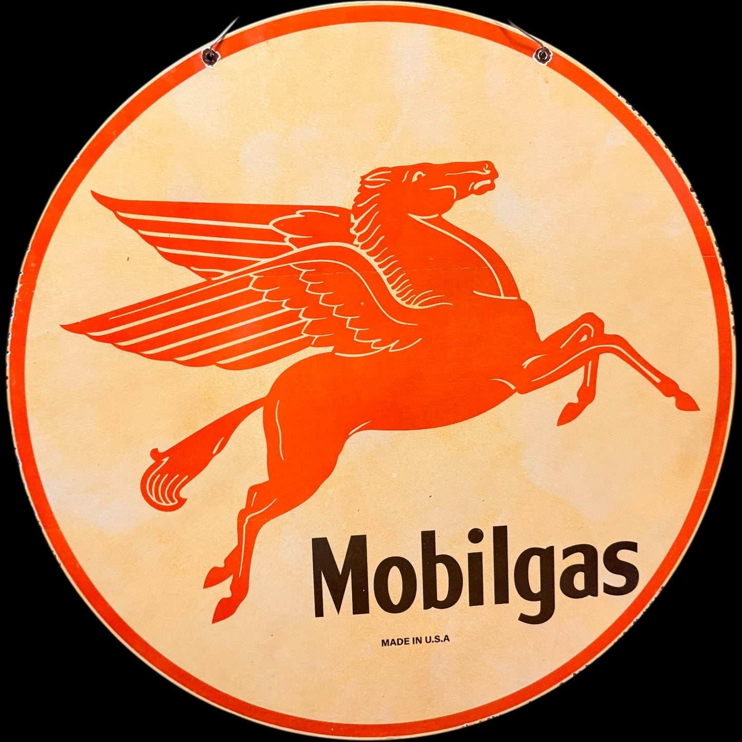 *Limited* Mobilgas Red Pegasus Double-Sided Large Porcelain Enamel on Steel (DS 30-Inch)