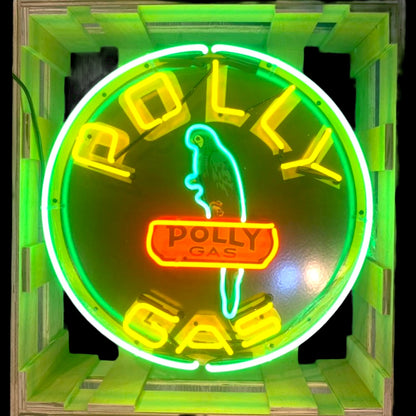 Polly Gas Single-Sided Neon Porcelain Box Sign