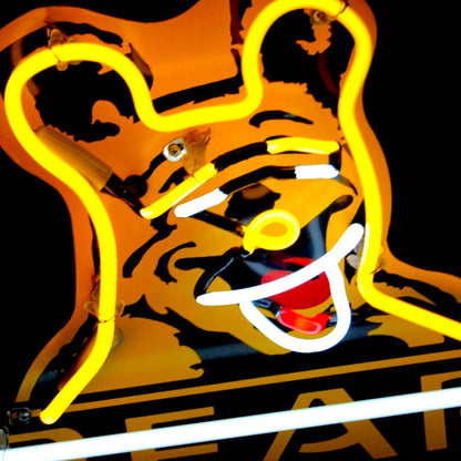 Bear Service Large Neon Sign - Die Cut Premium Reproduction - Real Glass & Porcelain with Can - Retro Automotive Advertising