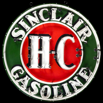 Sinclair HC Gasoline Neon Porcelain Sign with Can