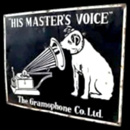 His Master's Voice Gramophone Co RCA Landscape Porcelain Enamel Vintage Metal Reproduction