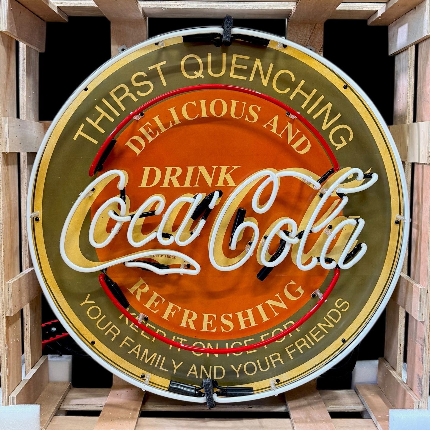 Classic Refreshing Coca-Cola Single-Sided Neon Porcelain Box Sign