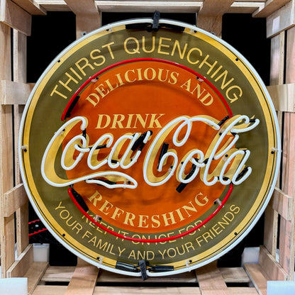 Classic Refreshing Coca-Cola Single-Sided Neon Porcelain Box Sign