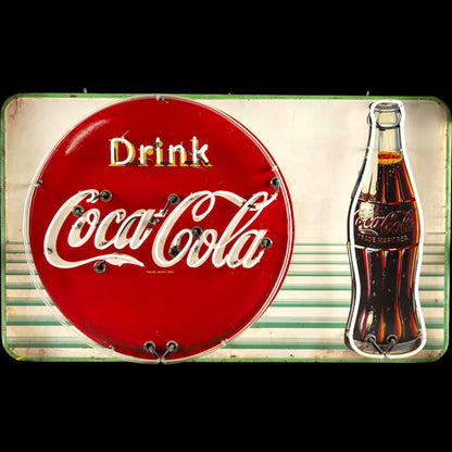 Drink Coca Cola Retro Neon Porcelain Panel Sign Drive-In Display