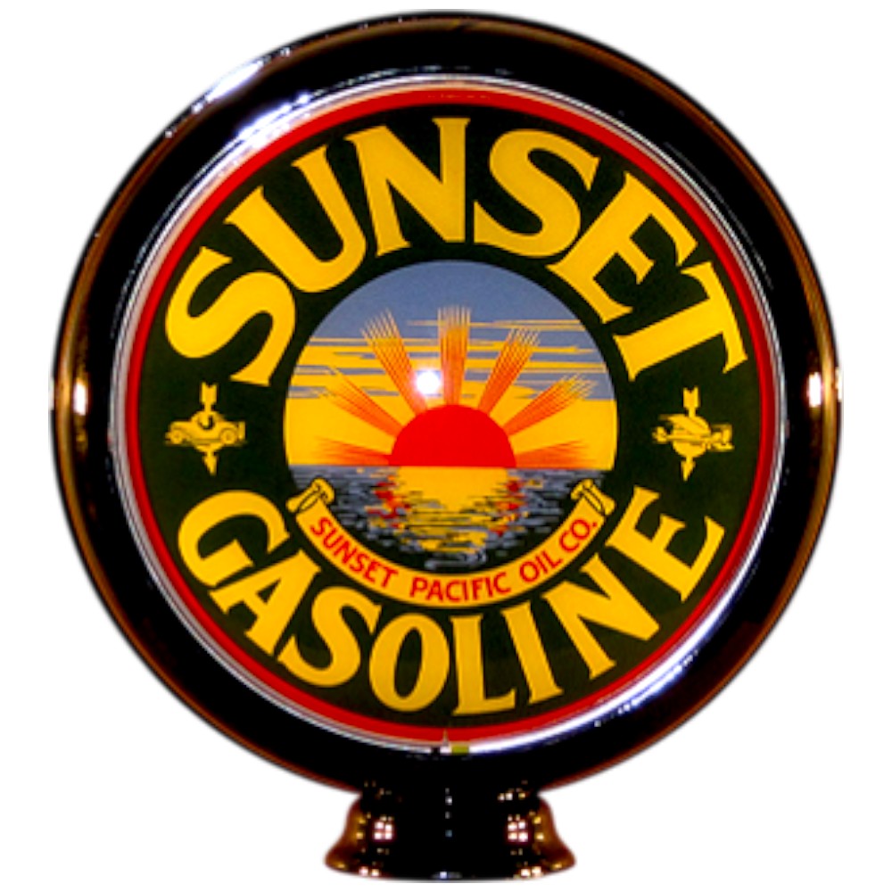 Sunset Gasoline Lighted Globe Gas Pump Topper