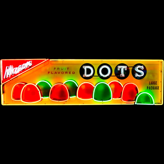 Masons Dots Retro Candy Neon Porcelain Panel Display Sign with Steel Can