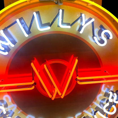 Willys Jeep Sales-Service Single-Sided Neon Porcelain Box Sign