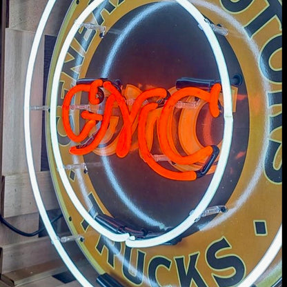 GMC Trucks General Motors Neon Porcelain Enamel Sign