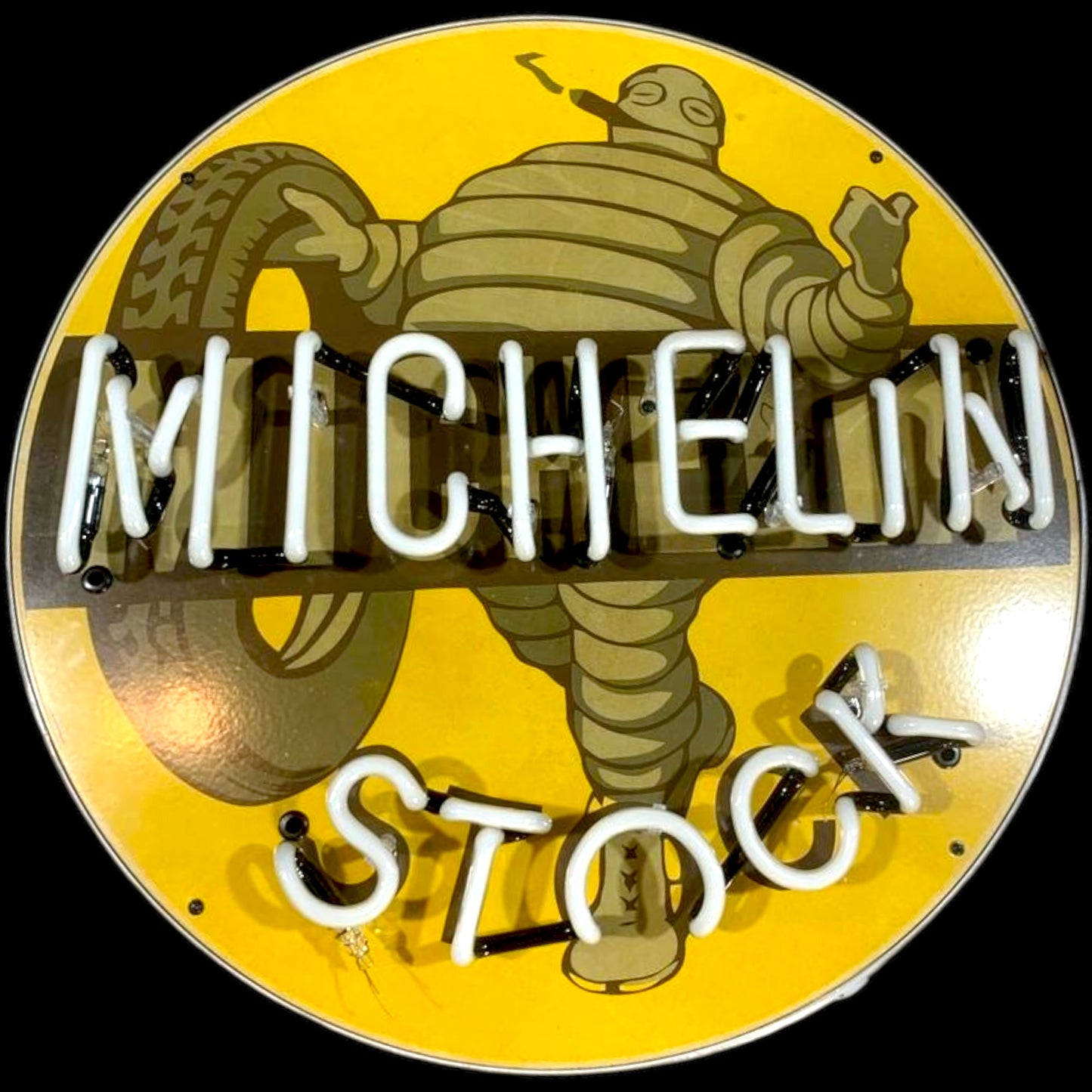 Michelin Man Stock Tires Neon Porcelain Enamel Sign