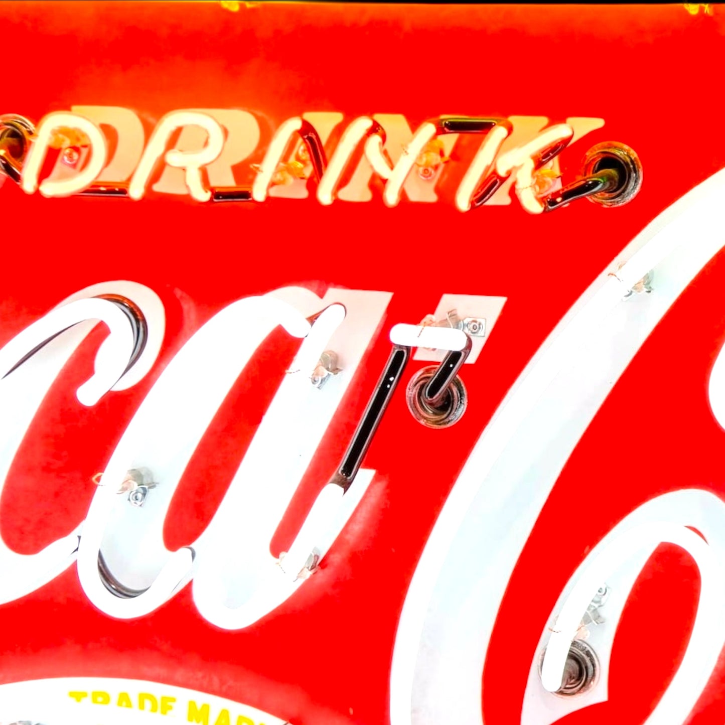 Coca Cola Neon Porcelain Cigars & Candy — Real Glass & Enamel Antique Reproduction - Vintage Light Up Shop Advertising
