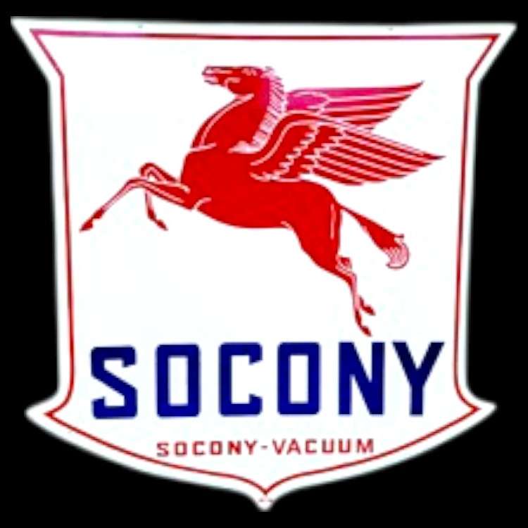 Socony Pegasus Shield Die Cut Porcelain Vintage Metal Sign
