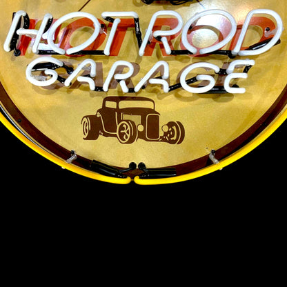 Hot Rod Garage Mr. Horsepower Neon Porcelain Sign with Can