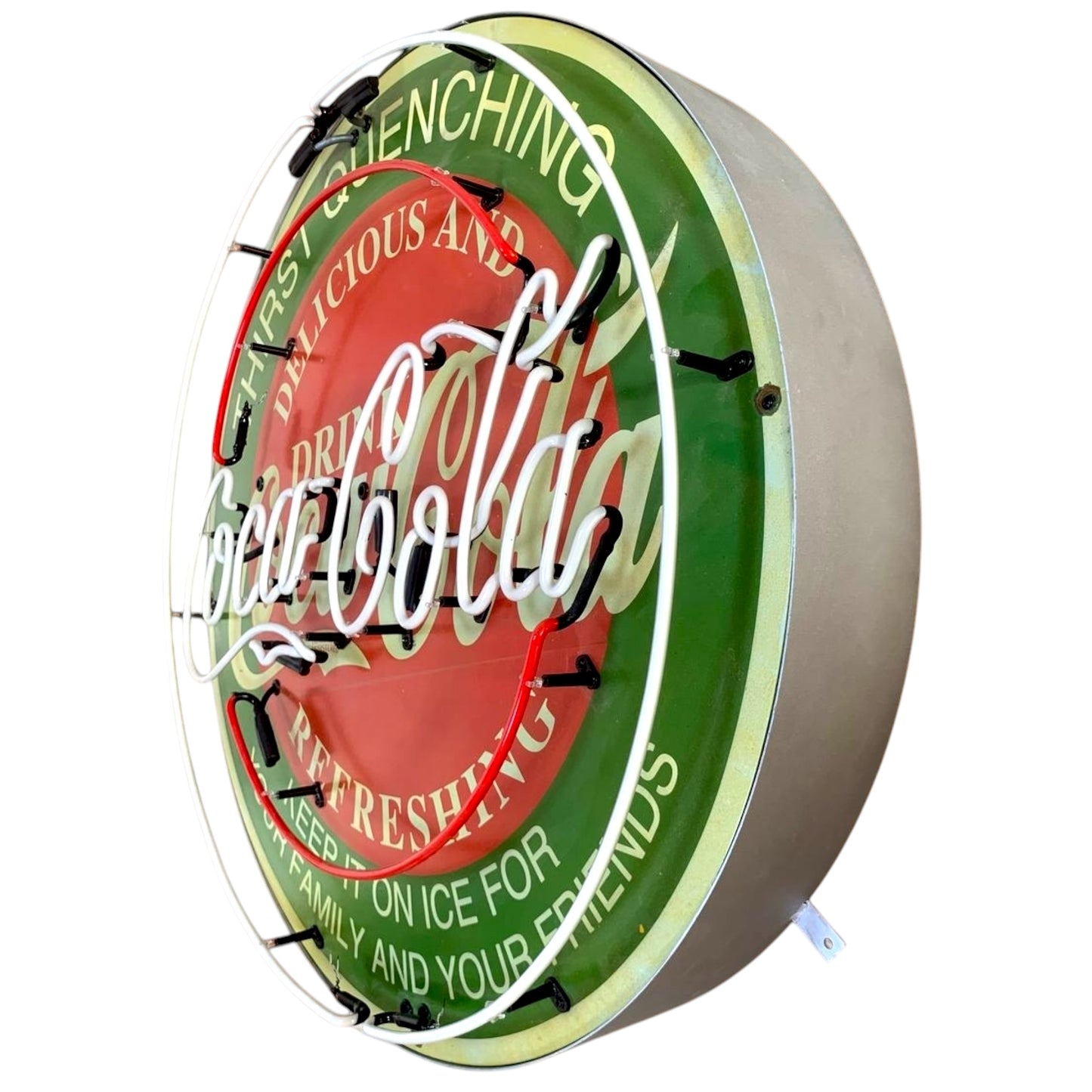 Classic Refreshing Coca-Cola Single-Sided Neon Porcelain Box Sign