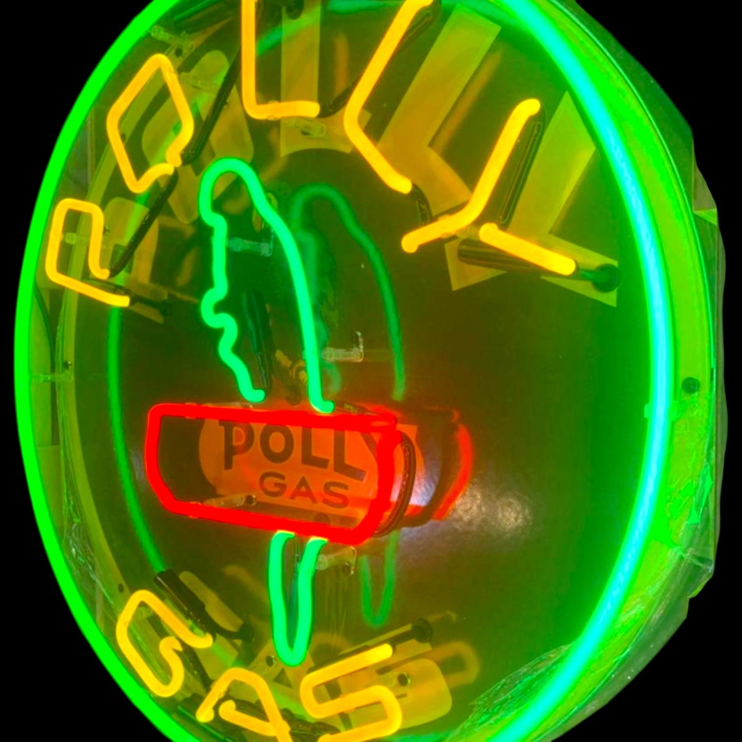 Polly Gas Single-Sided Neon Porcelain Box Sign