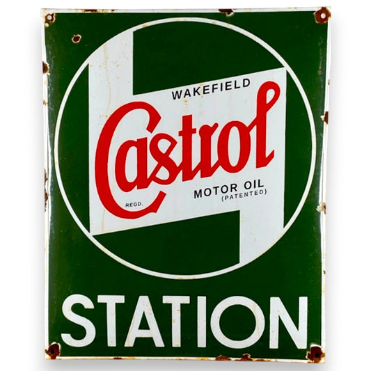 Wakefield Castrol Station Porcelain Enamel Vintage Metal Reproduction