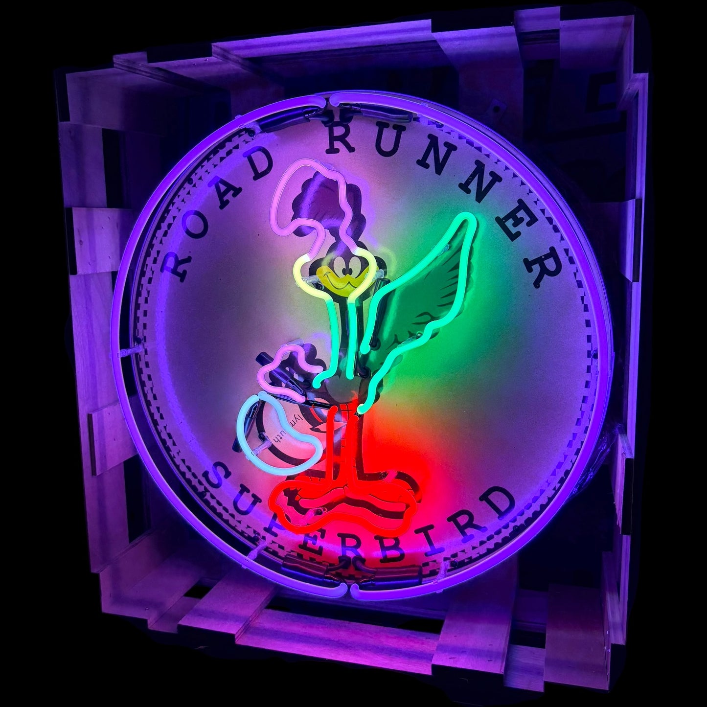 Road Runner Superbird Single-Sided Neon Porcelain Box Sign