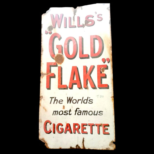 Gold Flake Cigarettes Porcelain Enamel Vintage Metal Reproduction