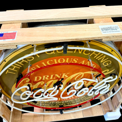 Classic Refreshing Coca-Cola Single-Sided Neon Porcelain Box Sign