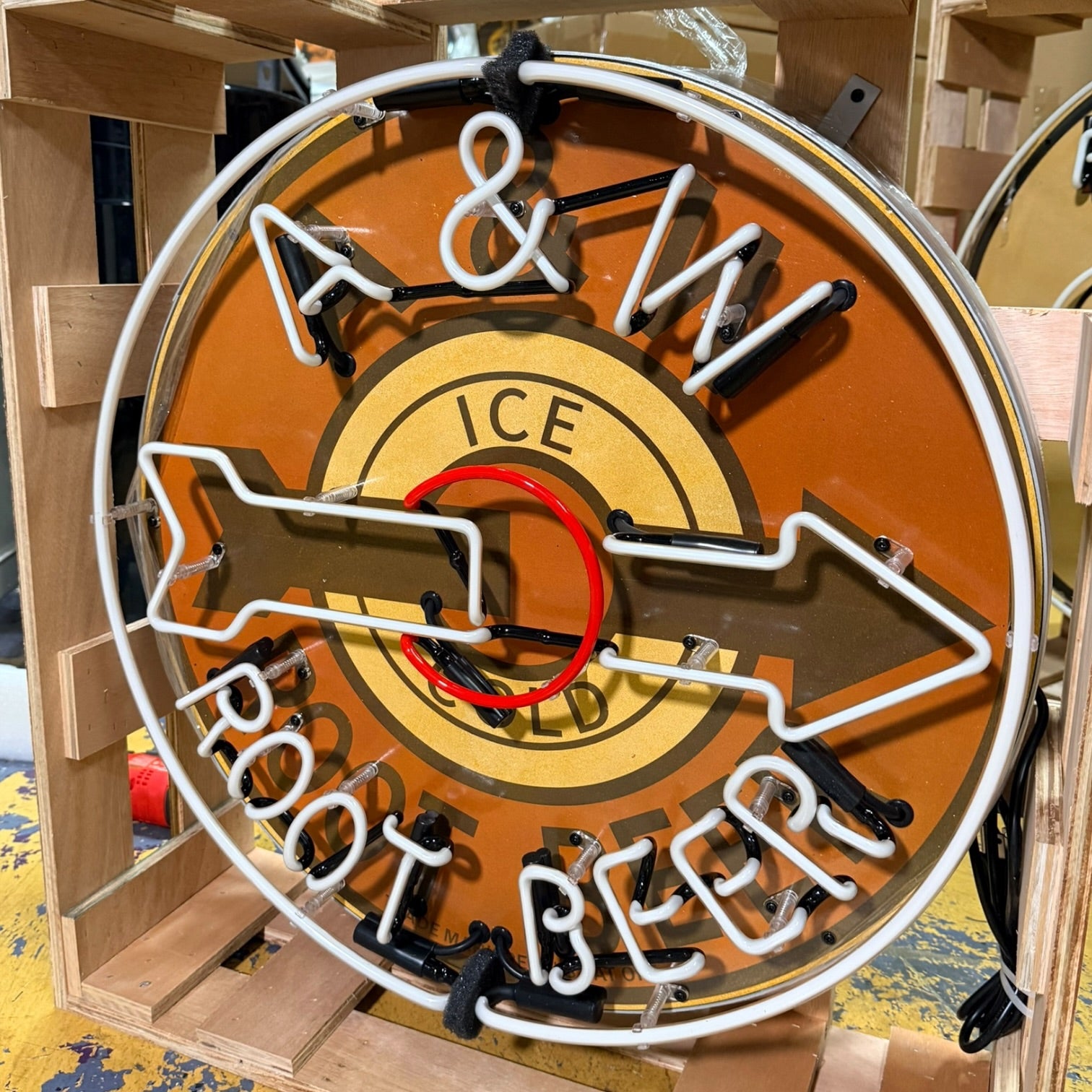 A&W Root Beer Neon Porcelain Can Sign | Vintage Soda Pop
