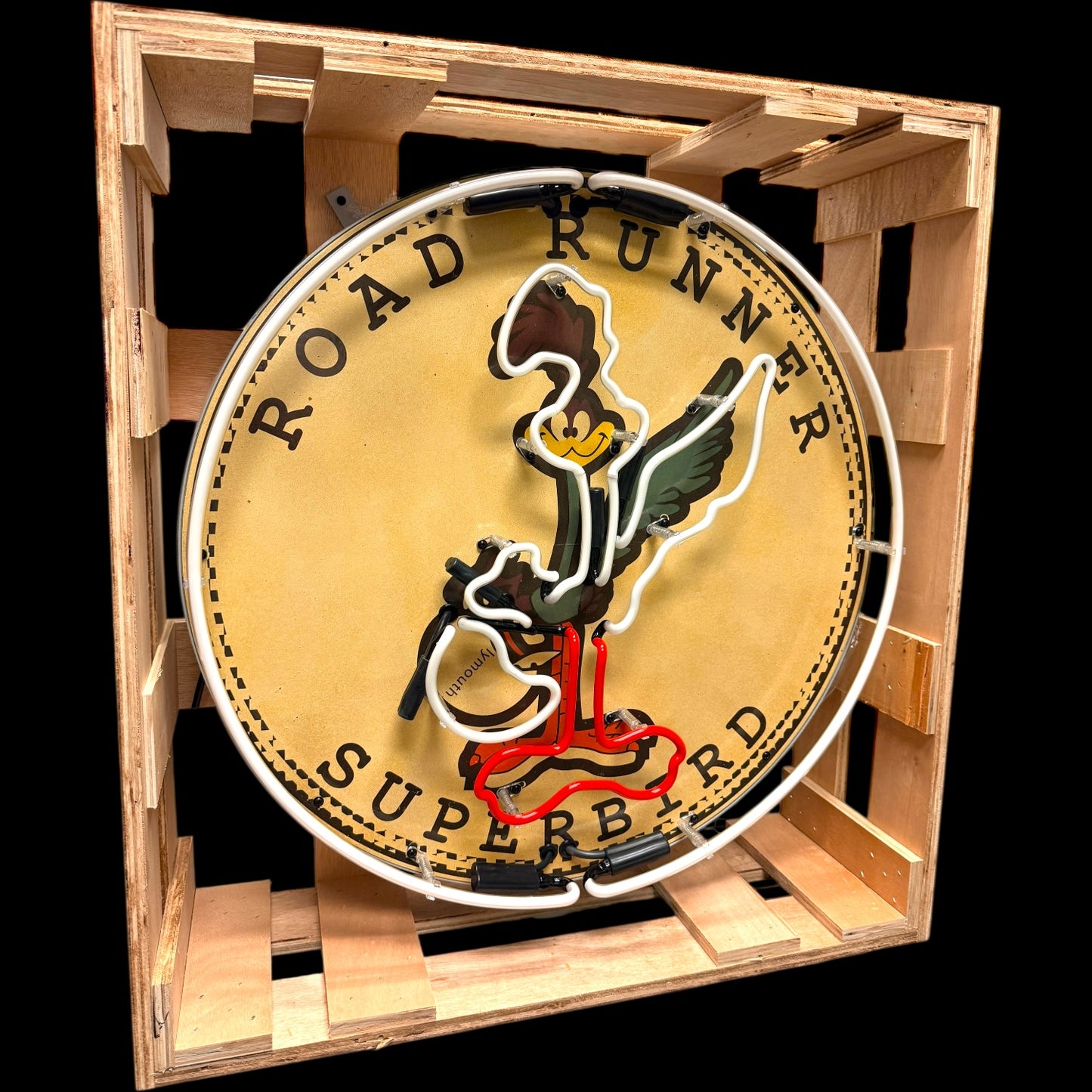 Road Runner Superbird Single-Sided Neon Porcelain Box Sign