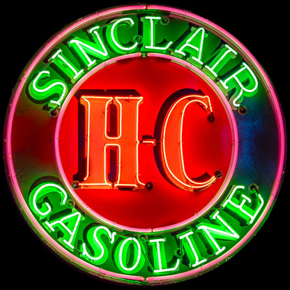 Sinclair HC Gasoline Neon Porcelain Sign with Can