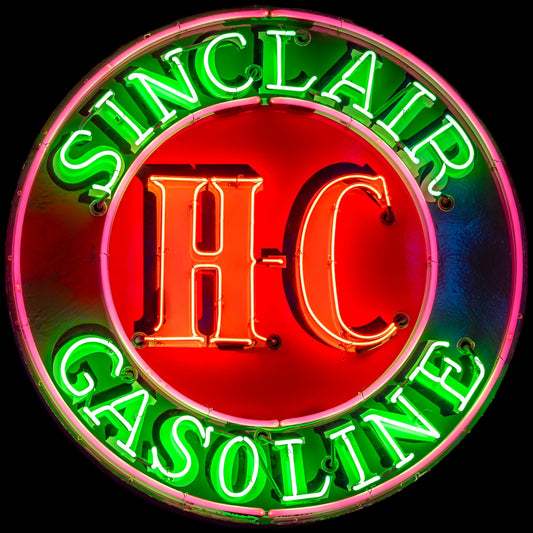 Sinclair HC Gasoline Neon Porcelain Sign with Can