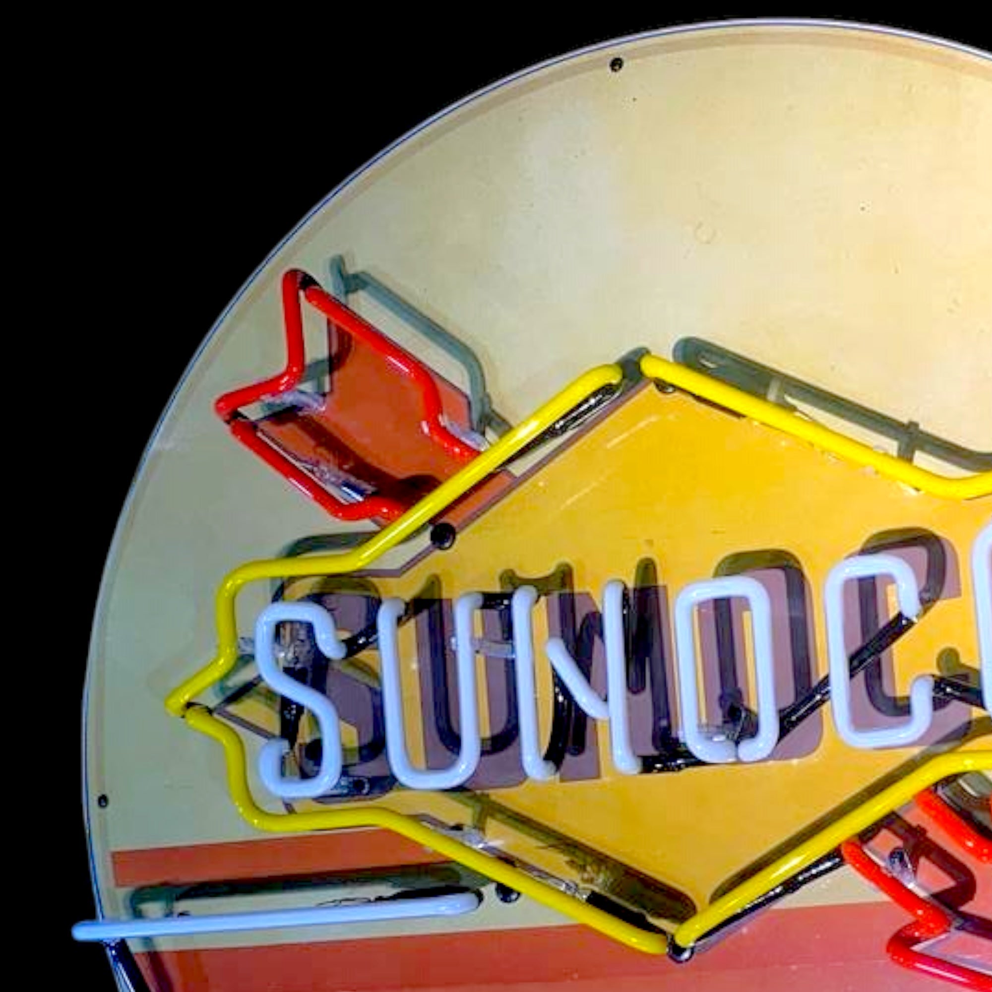 Sunoco Racing Gasoline- Real Neon Porcelain Can | No Cheap LED