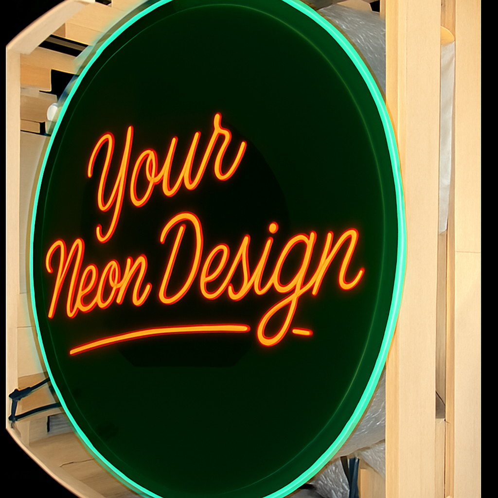 Design Your Own Custom Real Neon Porcelain Can Sign - Custom Face Enamel Handblown Glass Neon Box Sign Vintage Gas Station Service Station Reproduction Handcrafted Made in USA On Sale Gas Oil Automotive 