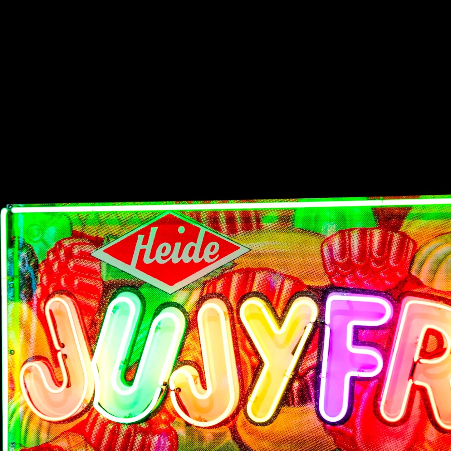 Jujy Fruits Retro Candy Neon Porcelain Panel Sign with Steel Can