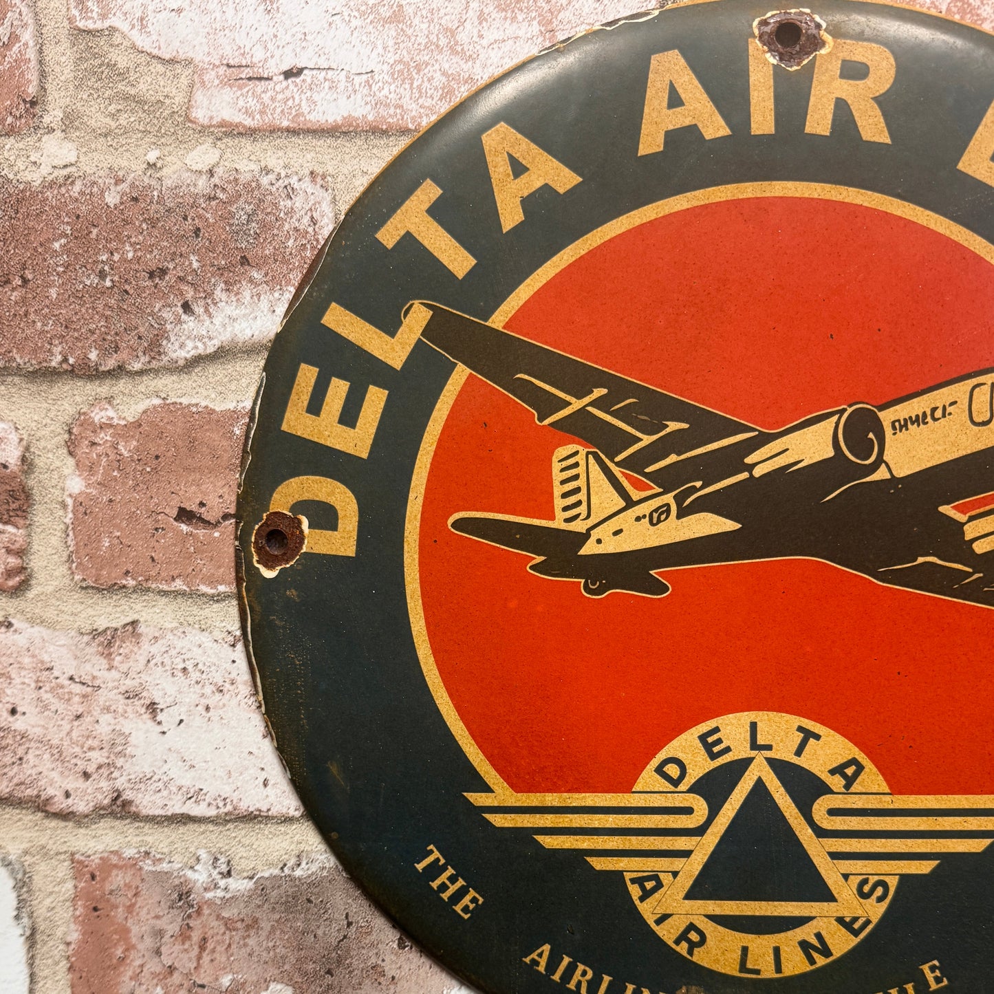 Delta Airline of the South Porcelain Enamel Sign (12in)