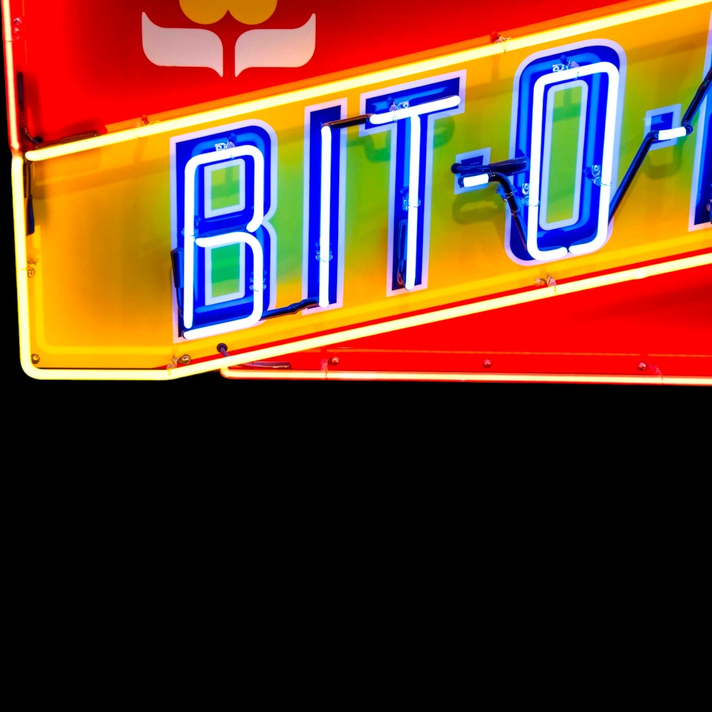 Bit-O-Honey Retro Candy Neon Porcelain Panel Sign with Steel Can
