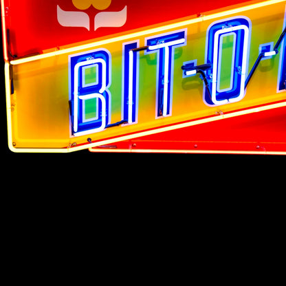 Bit-O-Honey Retro Candy Neon Porcelain Panel Sign with Steel Can