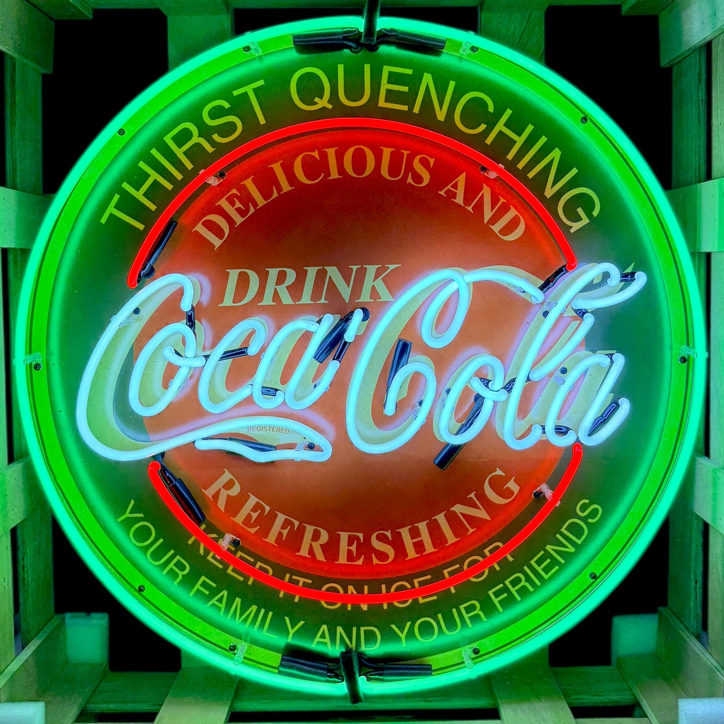 Classic Refreshing Coca-Cola Single-Sided Neon Porcelain Box Sign