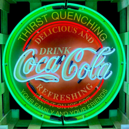 Classic Refreshing Coca-Cola Single-Sided Neon Porcelain Box Sign