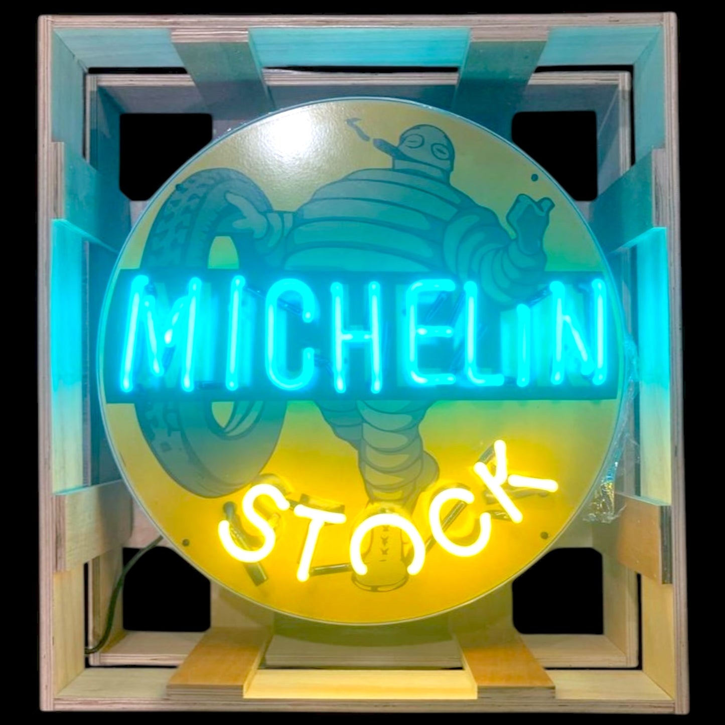 Michelin Man Stock Tires Neon Porcelain Enamel Sign