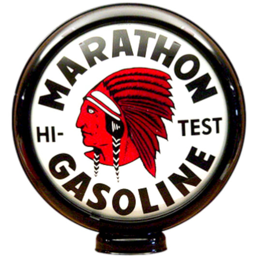Marathon Hi-Test Gasoline Lighted Globe Gas Pump Topper