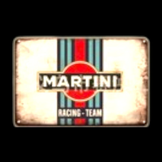 Martini Racing Team Porcelain Enamel Vintage Metal Reproduction