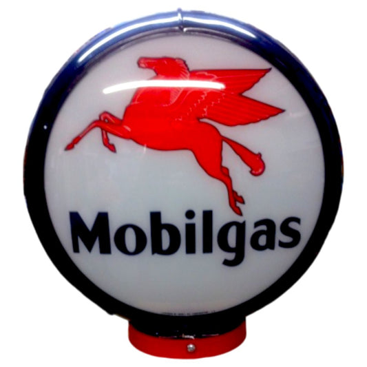 Mobilgas Pegasus Blue Lighted Globe Gas Pump Topper