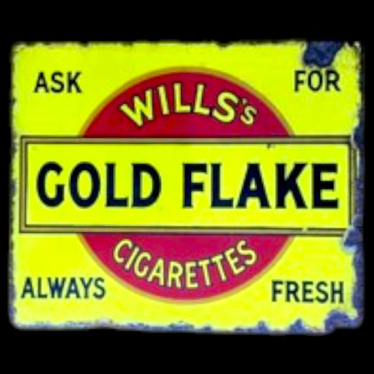Wills Gold Flake Cigarette Porcelain Enamel Vintage Metal Reproduction