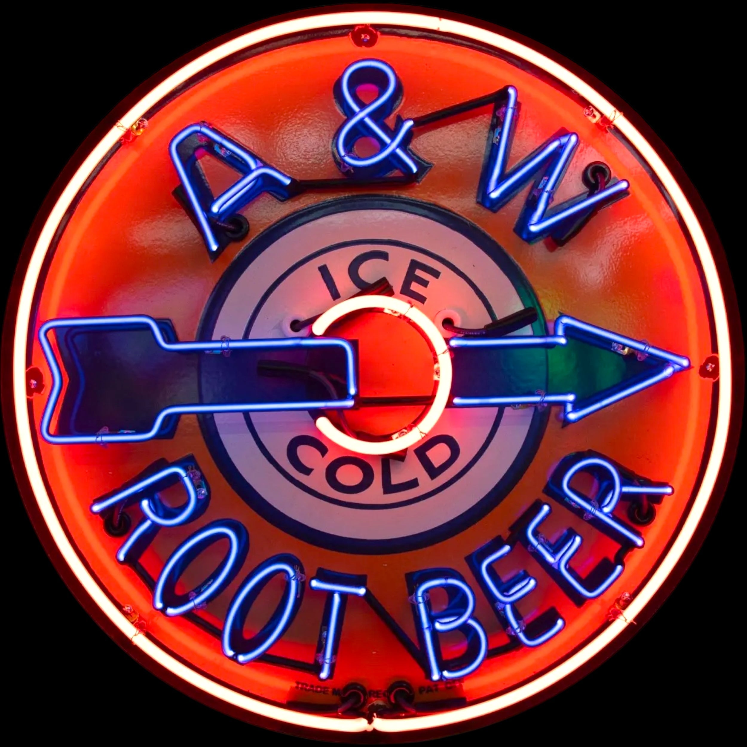 A&W Root Beer Neon Porcelain Can Sign | Vintage Soda Pop