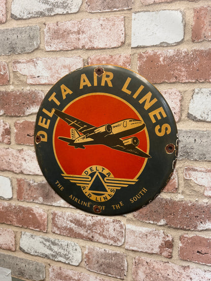 Delta Airline of the South Porcelain Enamel Sign (12in)