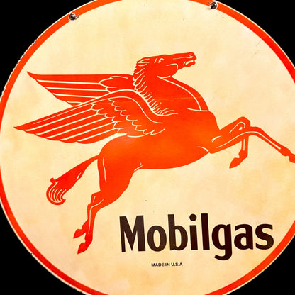 *Limited* Mobilgas Red Pegasus Double-Sided Large Porcelain Enamel on Steel (DS 30-Inch)