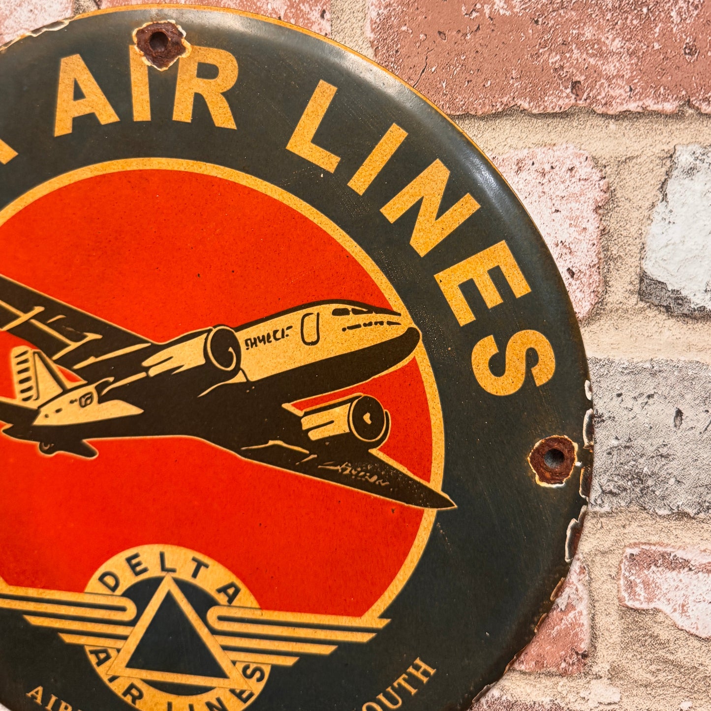 Delta Airline of the South Porcelain Enamel Sign (12in)