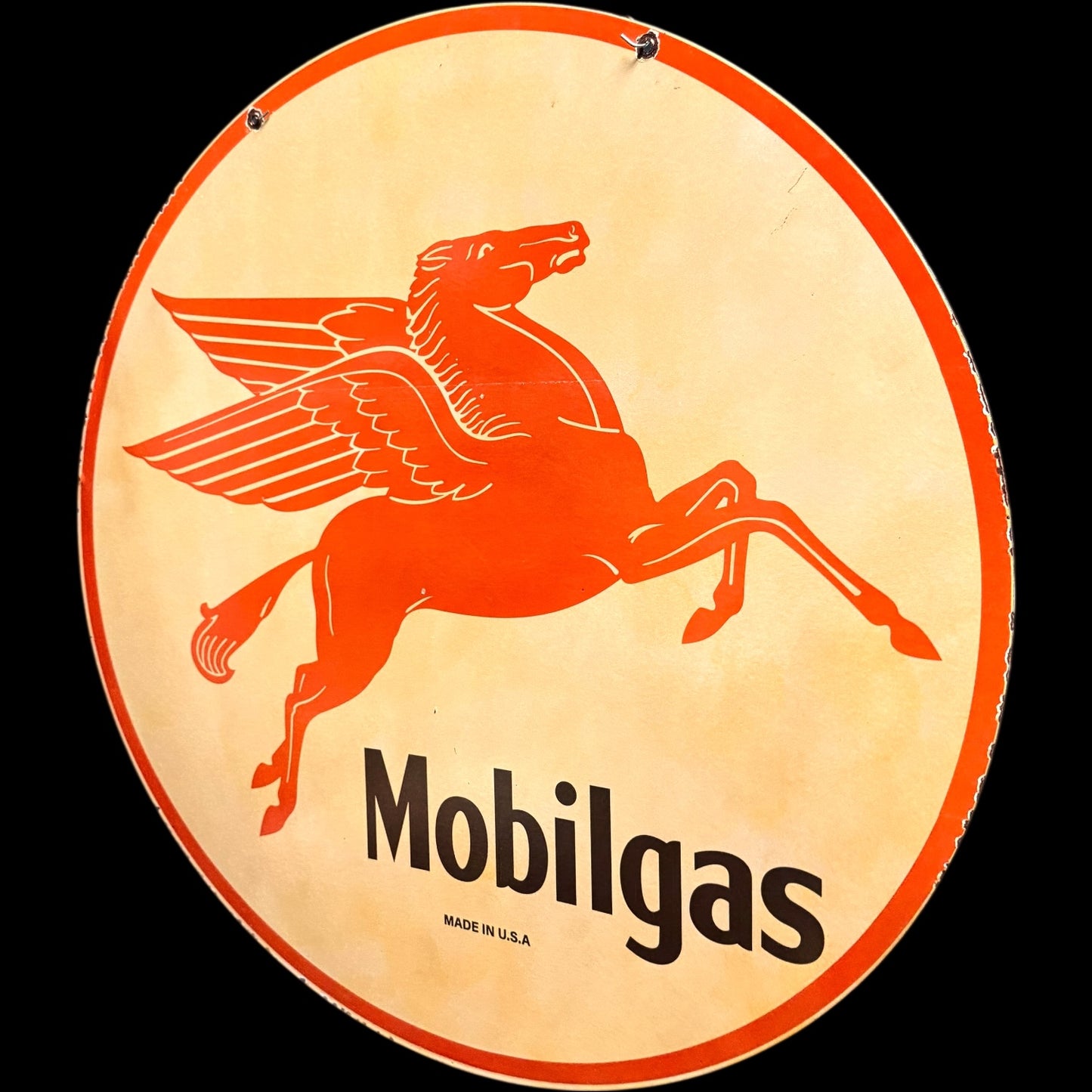*Limited* Mobilgas Red Pegasus Double-Sided Large Porcelain Enamel on Steel (DS 30-Inch)