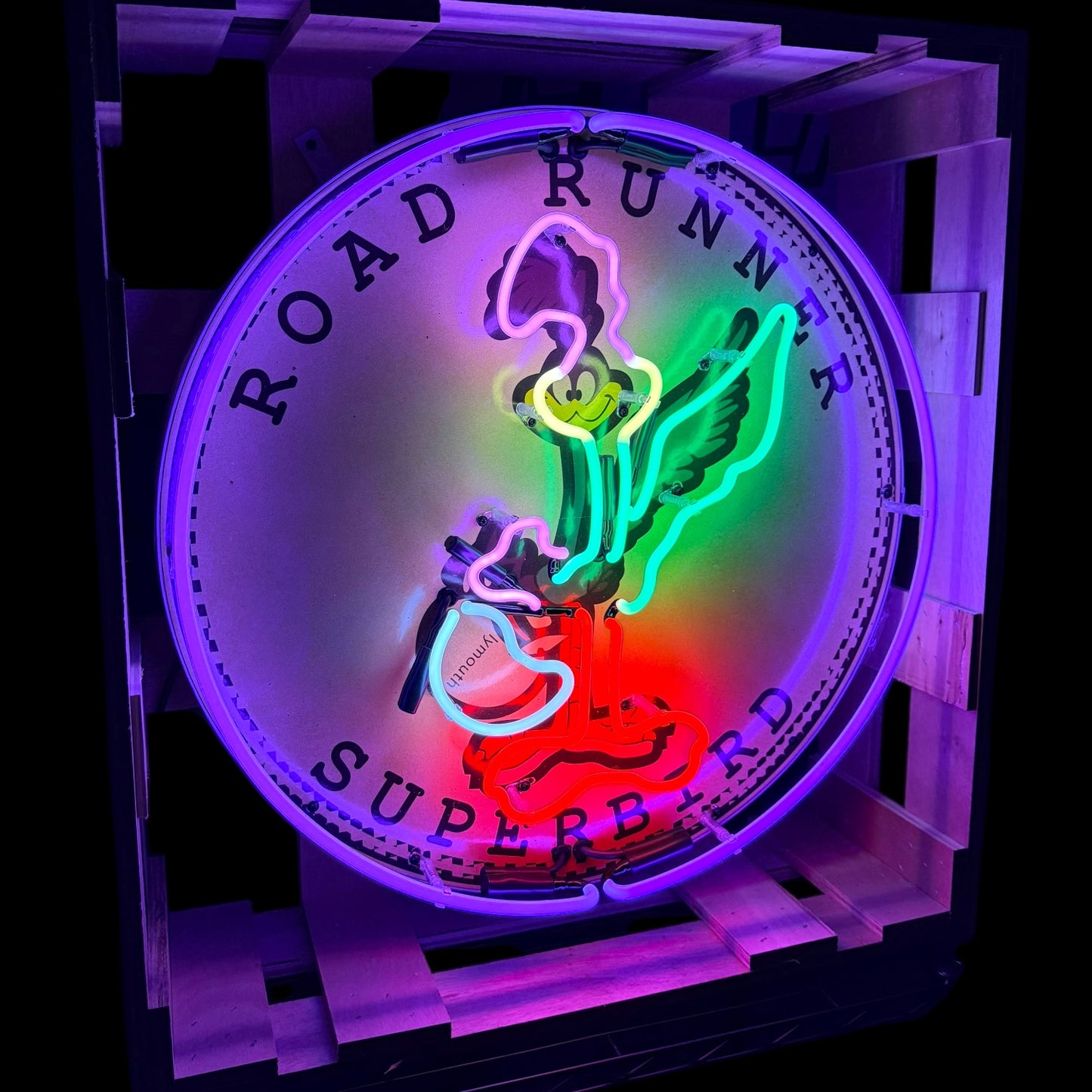 Road Runner Superbird Single-Sided Neon Porcelain Box Sign