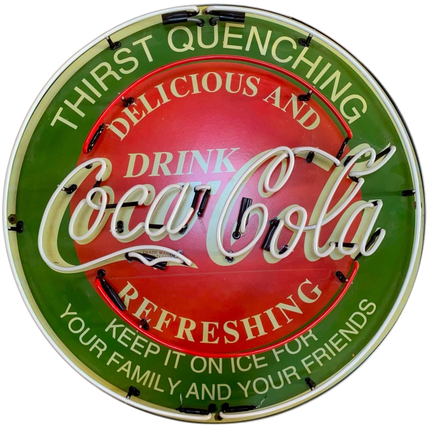 Classic Refreshing Coca-Cola Single-Sided Neon Porcelain Box Sign