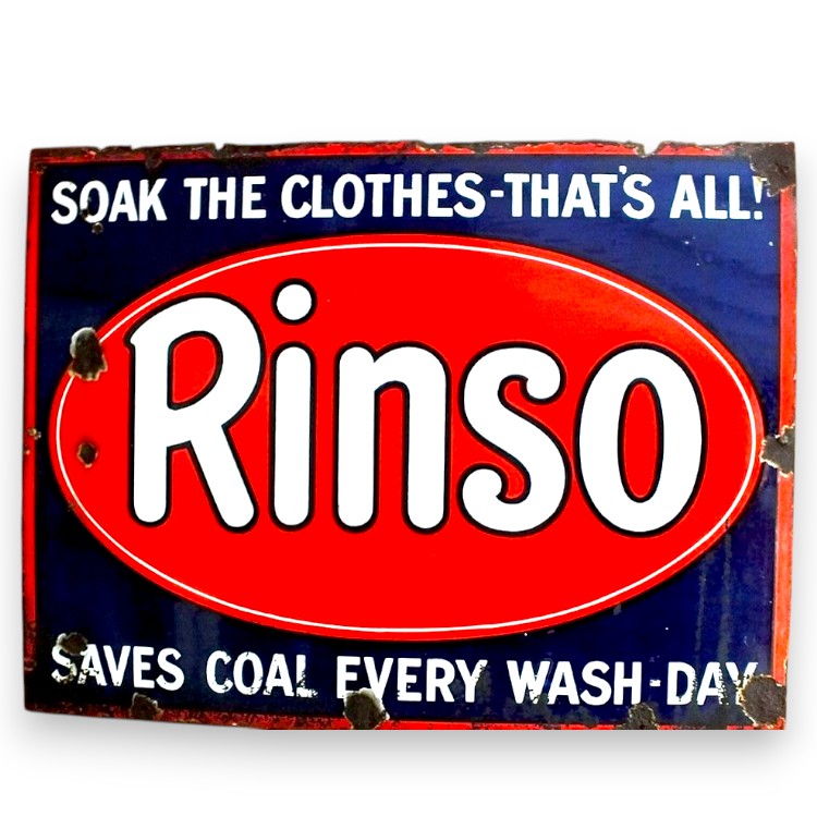 Rinso Detergent Porcelain Enamel Vintage Metal Reproduction